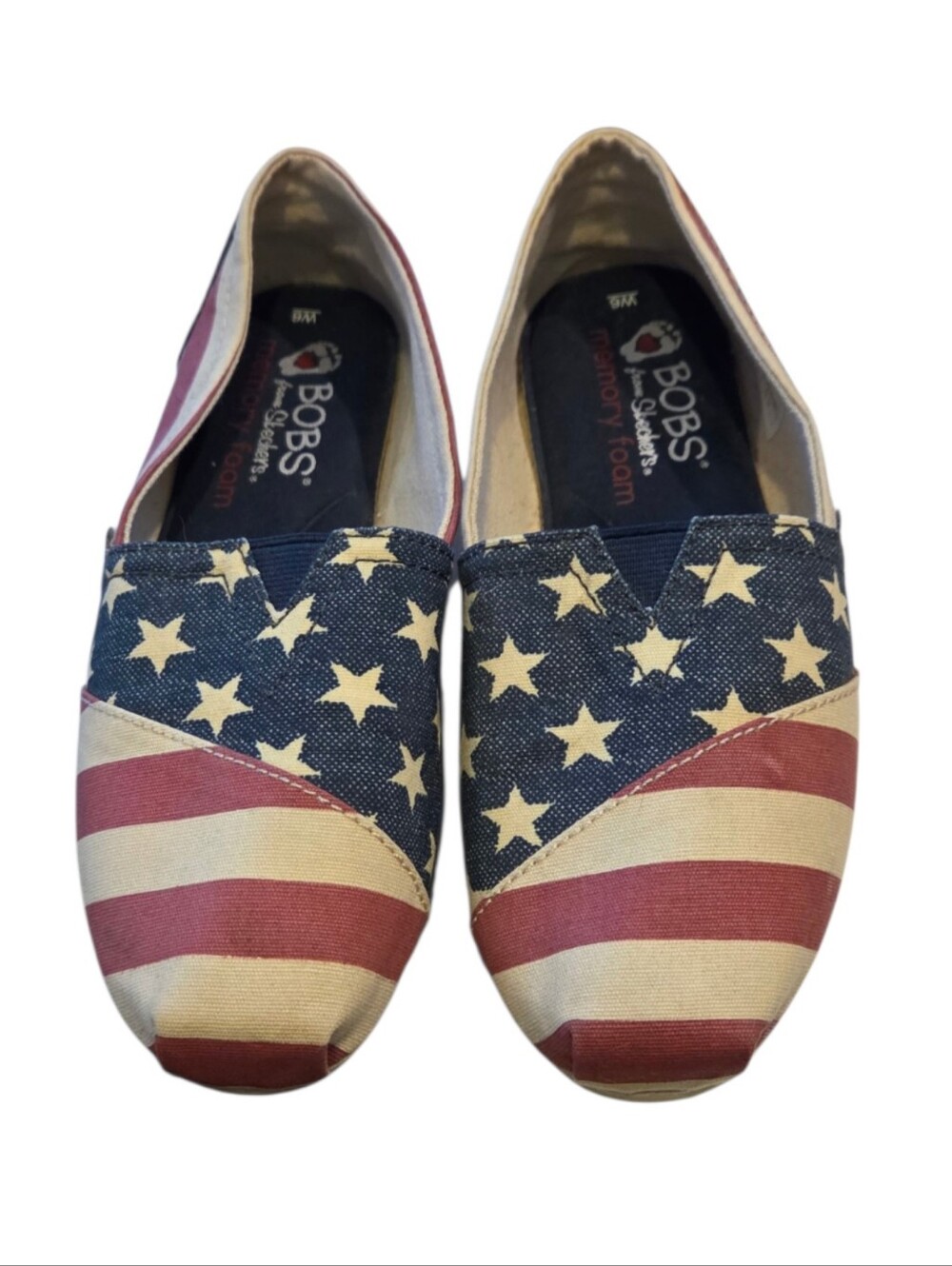 Bobs Patriotic Skechers Plush Americana Folk Art Slip-on Holiday Shoes U.S.A.